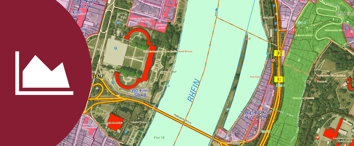 Vorschau Bodenrichtwertinformationssystem BORIS Rheinland-Pfalz in maps.rlp.de